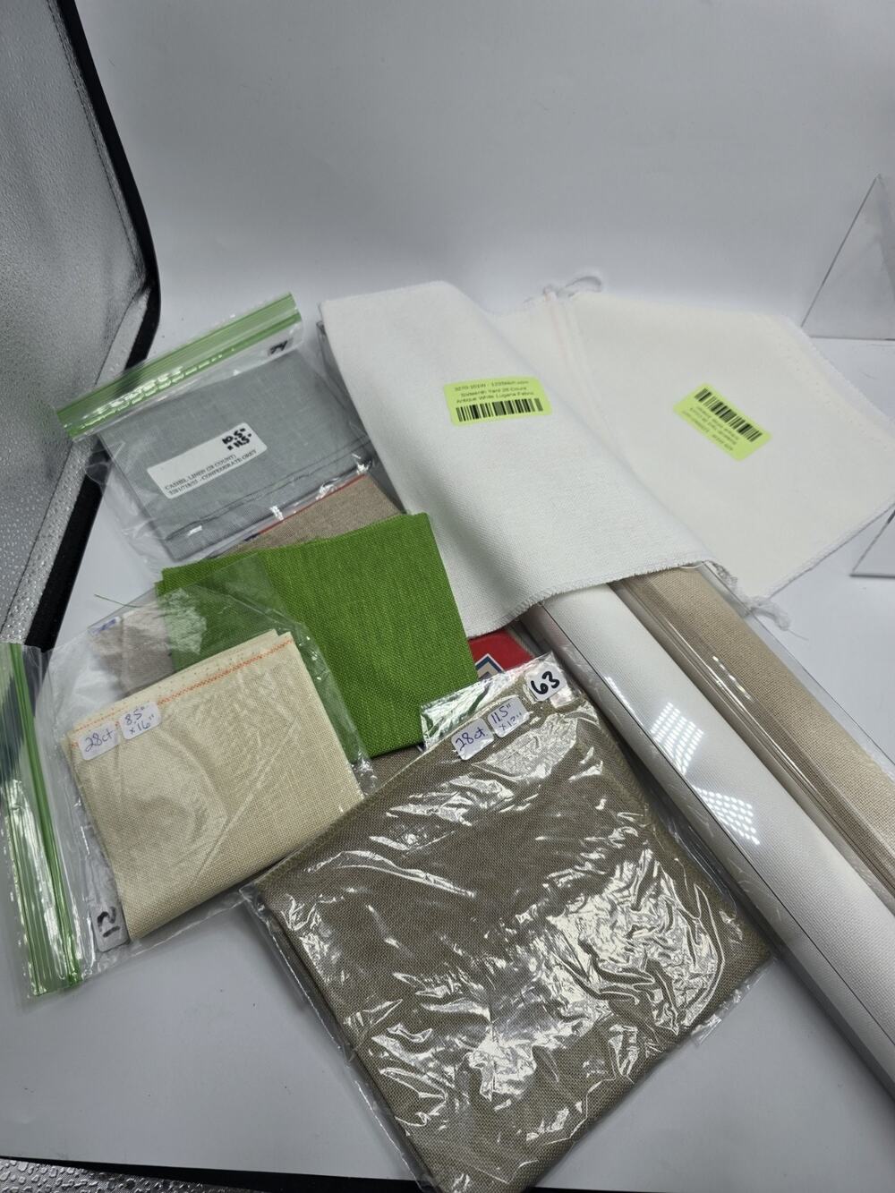 2 DMC Monaco Cloth 28 Count 15"X18" Box Mixed Sizes colors 28 ct Linen Jobelan